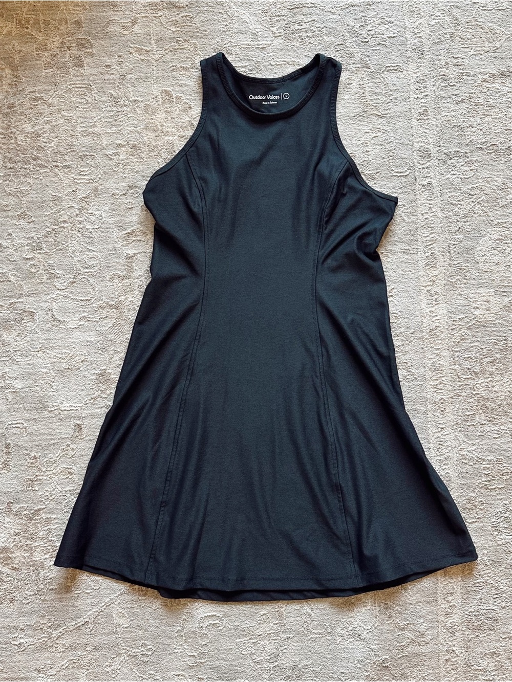 Outdoor Voices Athletic Athena Dress Black Racerback Active Sz Large Activewear